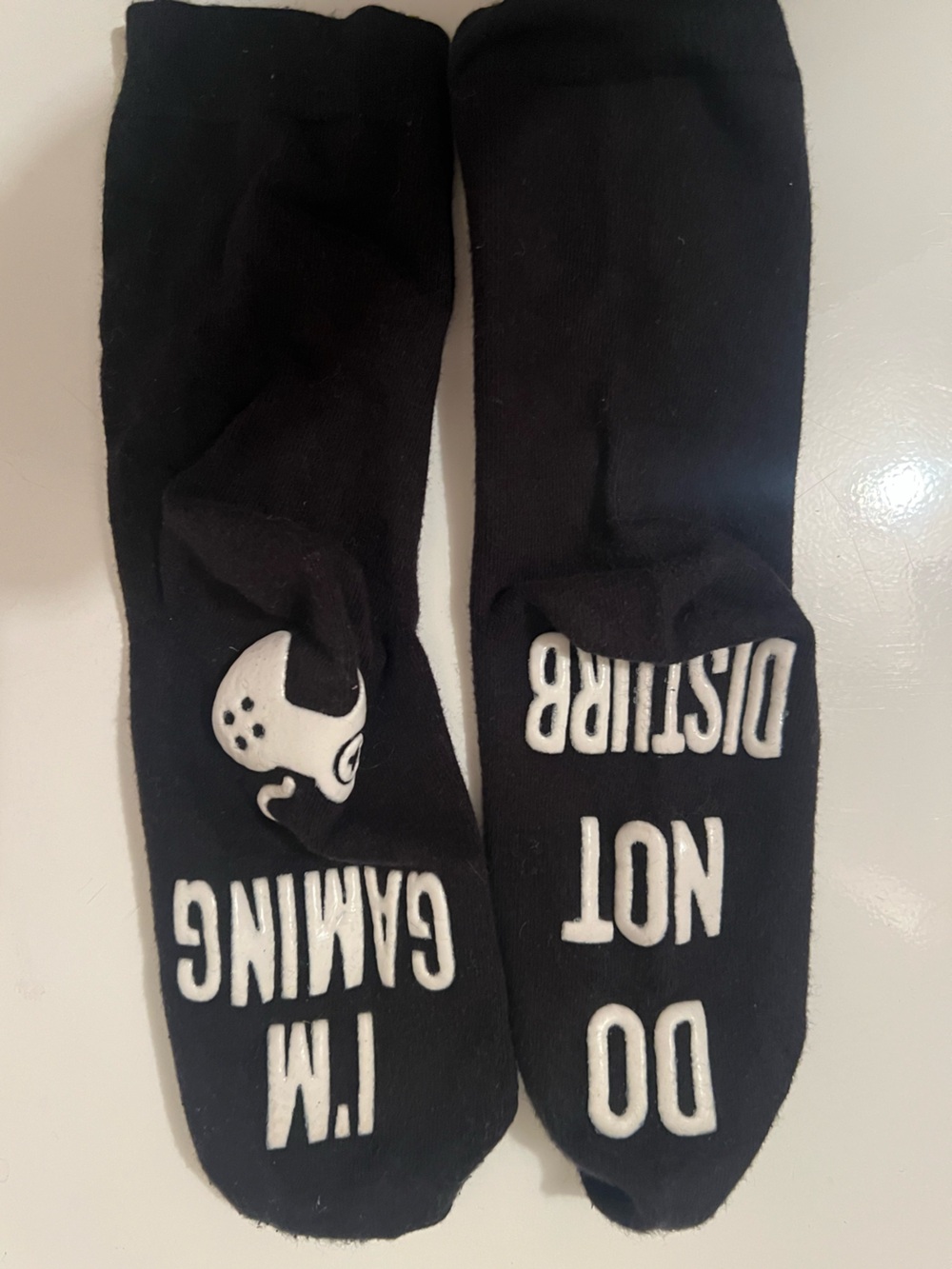 I’m Gaming Do Not Disturb” Black Novelty Crew Socks